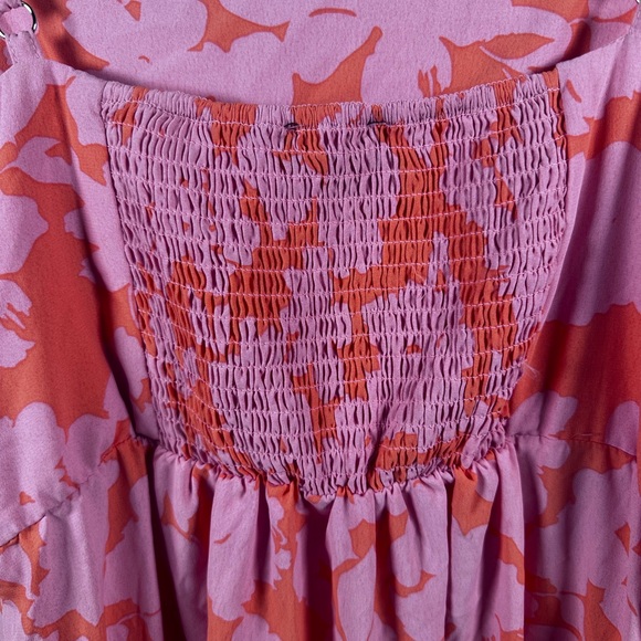 NWT Social Standard Floral Smocked Back Midi Dress Size Large - Picture 9 of 12